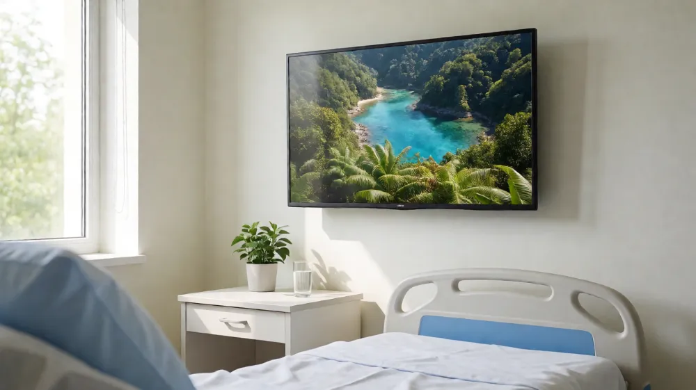 Can a hospital patient room TV be updated remotely
